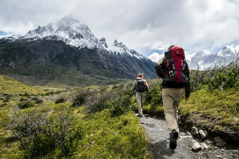 Hiker on a mountain trail